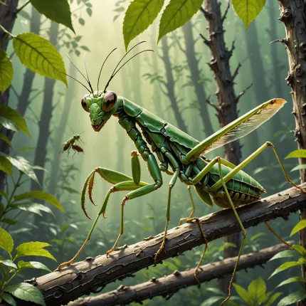 Захватывающий мир богомолов: удивительные стратегии выживания и защиты